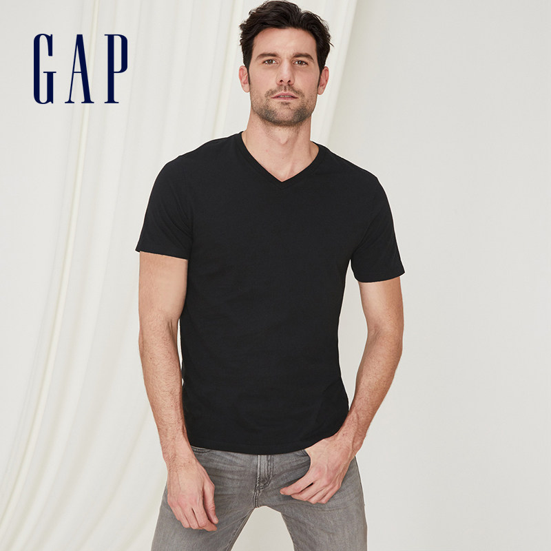 gap男装舒适v领短袖舒适夏季t恤 GapT恤
