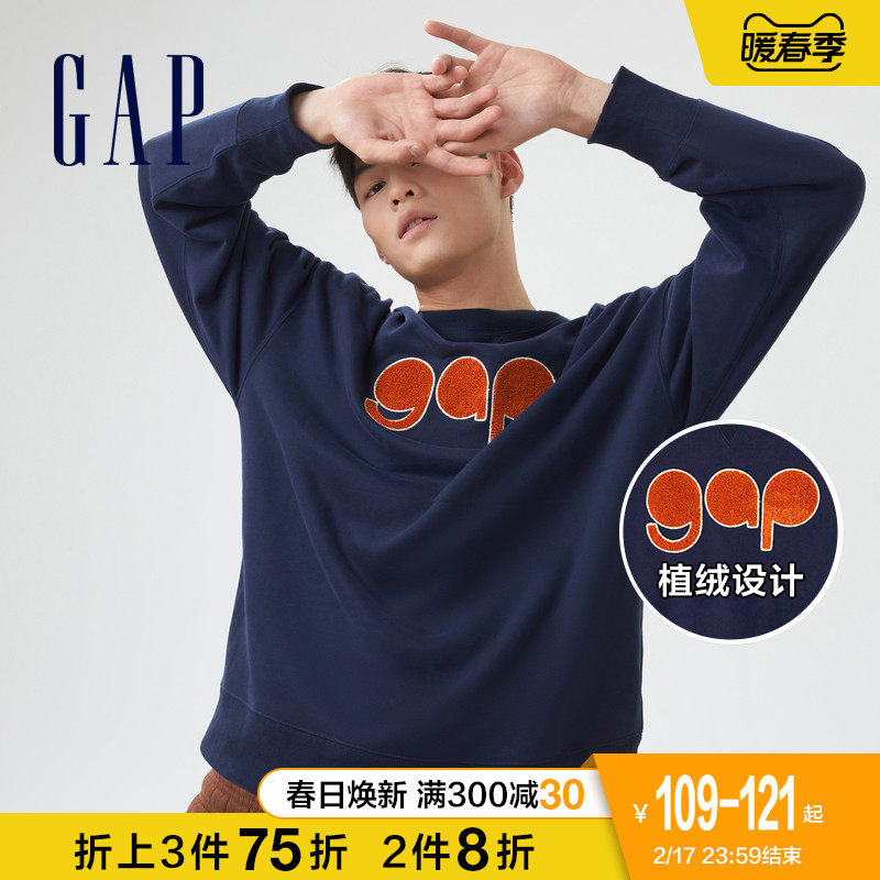 gap男女装植绒logo法式圈织软卫衣 Gap卫衣