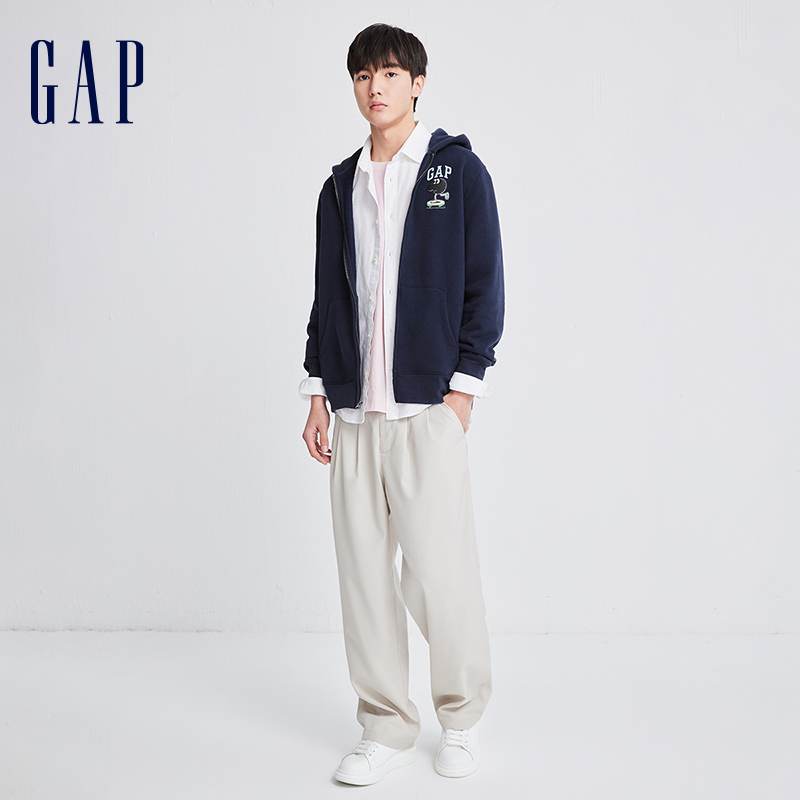 【GAP x JEREMY VILLE联名】男女同款抓绒连帽卫衣情侣装841317-图0