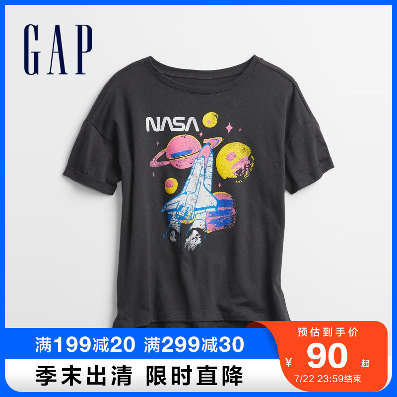 【NASA联名】Gap女童纯棉短袖T恤795068 2021夏季新款洋气童装