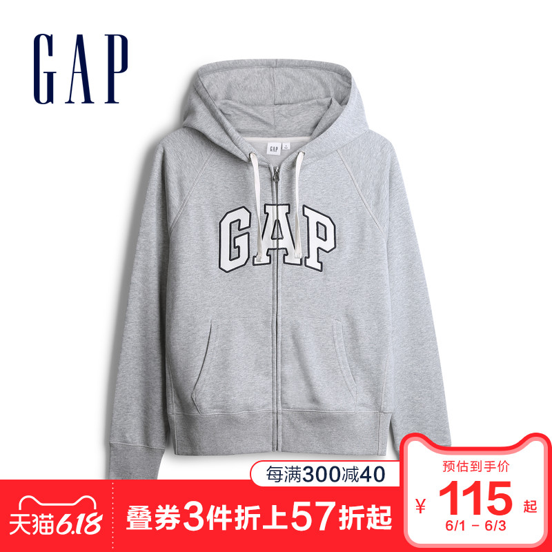 gap女装logo拉链连帽衫春 Gap卫衣/绒衫