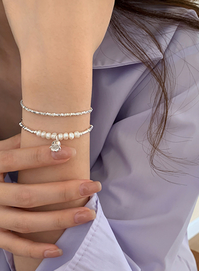 巷南纯银铃兰手链小众碎银子手镯