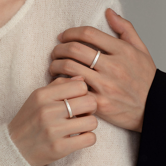 Lane South 999 sterling silver love letter couple pair ring