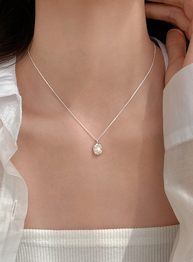 巷南999纯银珍珠项链小众轻奢女