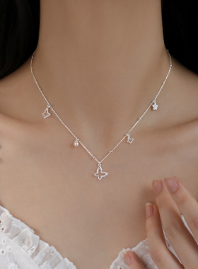 巷南925纯银蝴蝶项链女小众高级