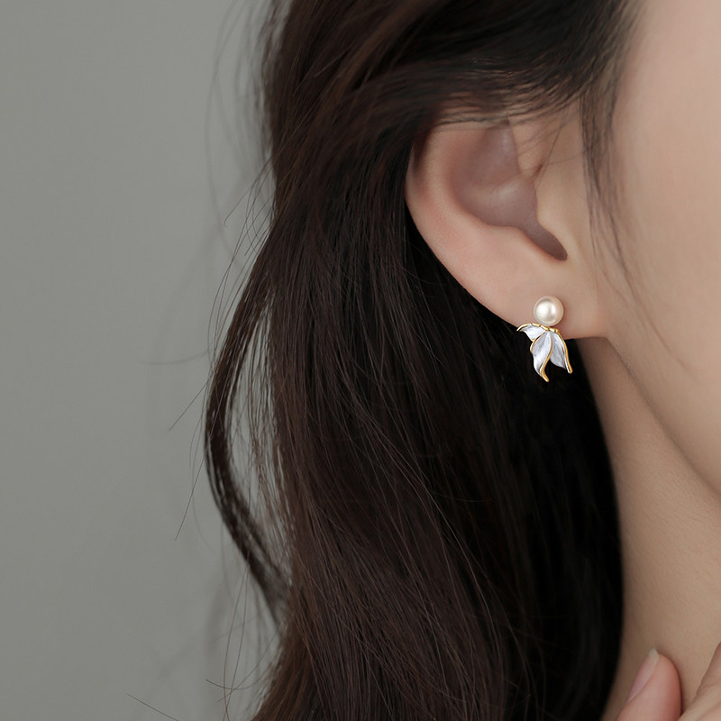 【巷南】999银珍珠鱼尾耳钉小众耳环2025新爆款轻奢高级感女耳饰,淘宝优惠券,粉丝福利购,淘宝优惠卷