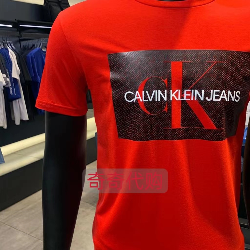 CK Jeans24夏季新款男女情侣性休闲纯棉印花透气圆领打底短袖T恤