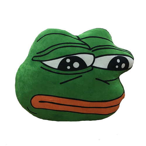 漫联悲伤蛙联名pepe佩佩 悲伤蛙周边 双面表情抱枕大眼蛙靠垫坐垫 - 图3