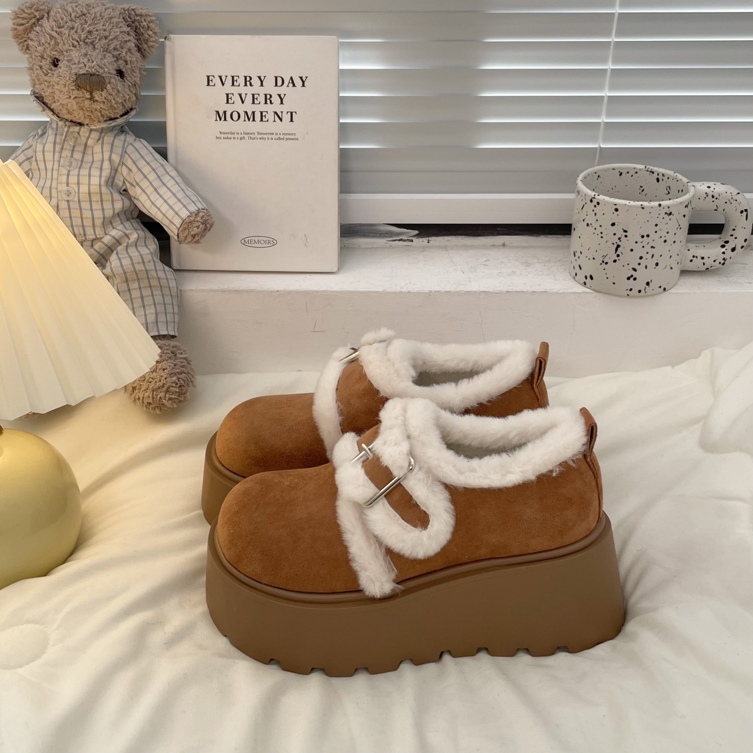 小个子鞋子女松糕厚底女鞋保暖毛毛鞋雪地靴冬季2025新款加绒棉鞋,淘宝优惠券,粉丝福利购,淘宝优惠卷