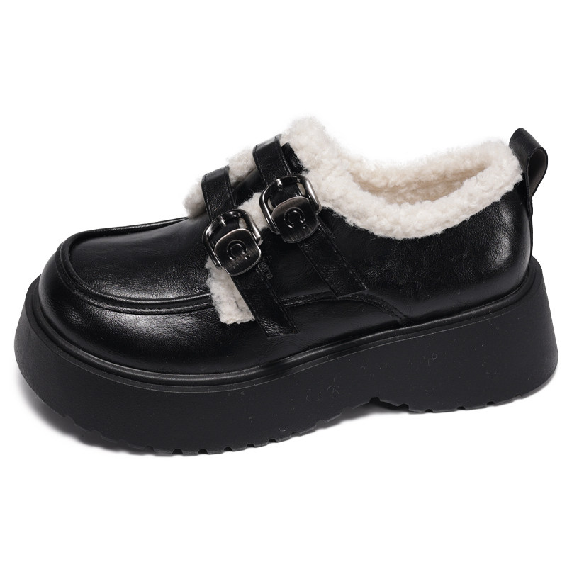 冬季小皮鞋女加绒保暖棉鞋复古jk厚底大头鞋学生休闲单鞋乐福鞋冬,淘宝优惠券,粉丝福利购,淘宝优惠卷