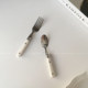 Ins shang cream white stainless steel knife and fork spoon