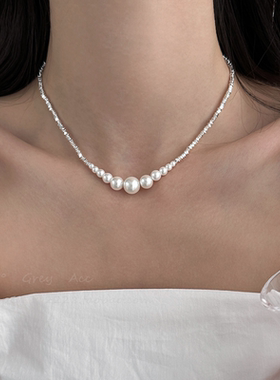 大小珍珠项链女ins网红气质百搭