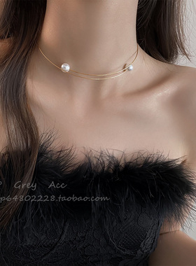 极简风珍珠项圈女高级感