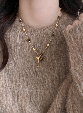 轻奢锁骨链美拉德秋冬毛衣链