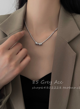 个性百搭超闪锆石圆环吊坠项链