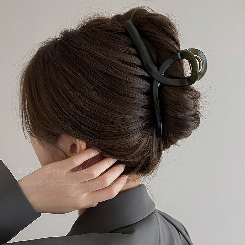 基础百搭超大号交叉发夹女气质高级感鲨鱼夹发量多后脑勺盘发抓夹,淘宝优惠券,粉丝福利购,淘宝优惠卷
