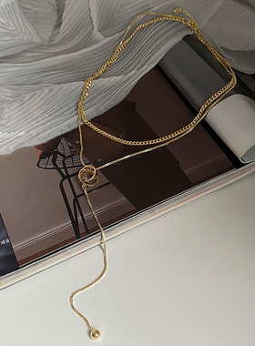 ins双层叠戴小众设计高级感项链