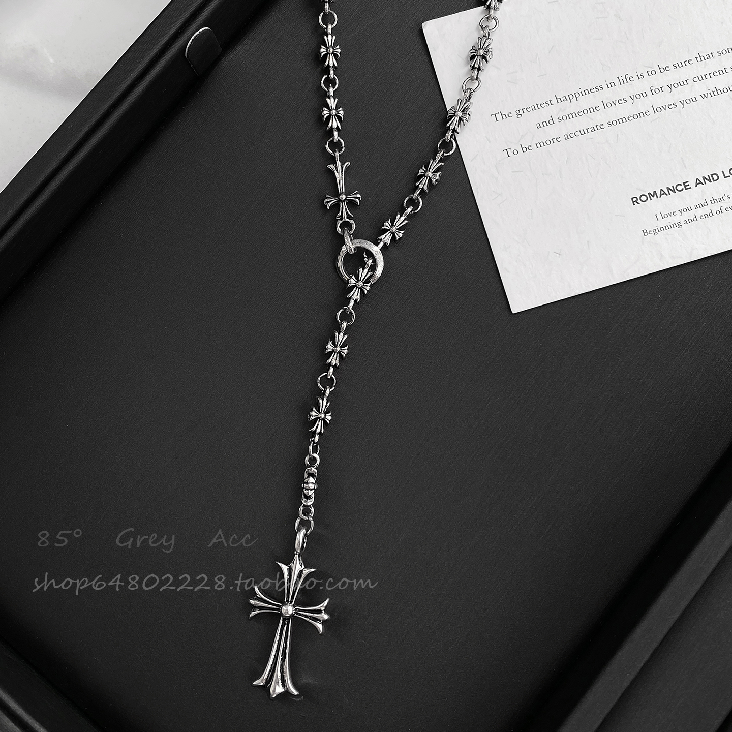 十字架流苏项链女小众设计加长款百搭情侣毛衣链2025年新款卫衣链 - 图3