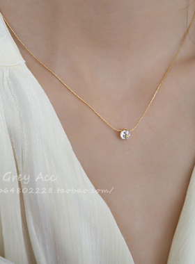 轻奢高级感极简风锆石项链女