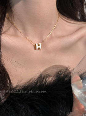 H字母钛钢项链女款轻奢小众