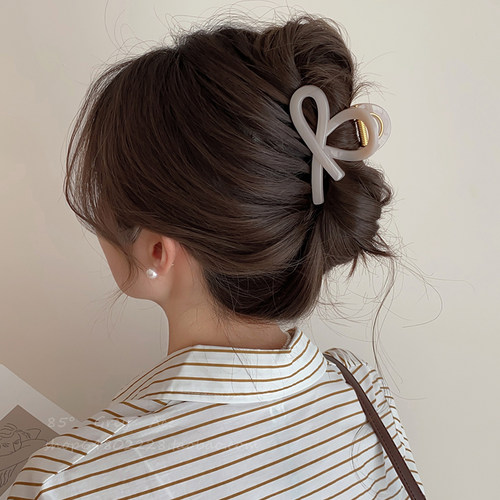 小众设计感果冻粉色发夹女春秋气质高级感盘发抓夹简约时尚鲨鱼夹 - 图2