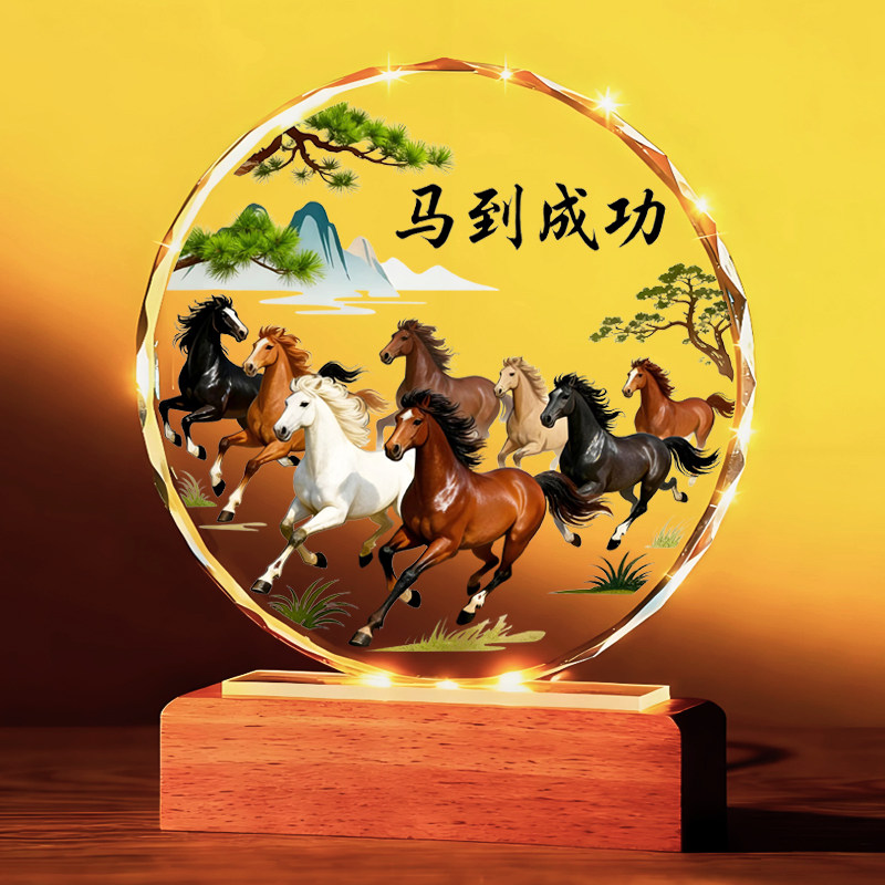 马到成功图八匹马摆台办公室桌面电视柜书房八骏图送员工礼品摆件,淘宝优惠券,粉丝福利购,淘宝优惠卷