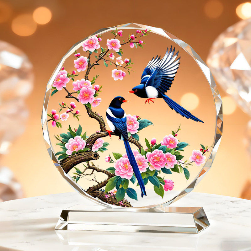 喜鹊梅花图摆件暖居家居送人装饰画公司前台喜上眉梢客厅玄关摆台,淘宝优惠券,粉丝福利购,淘宝优惠卷