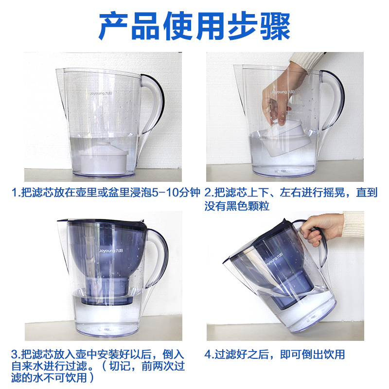 九阳净水壶JYW-B02/B06/B05E滤水壶家用自来水过滤器净水器滤芯 - 图1