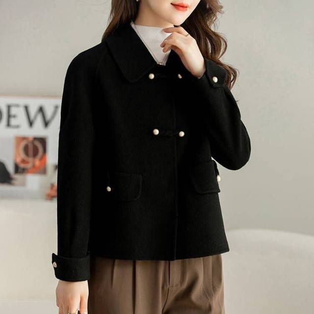 Short double-sided tweed coat for women high-end tweed coat