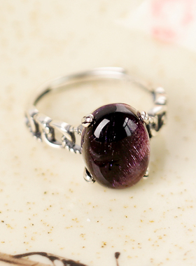 招财强能量超七戒指紫发晶