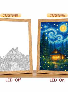 梵高小屋系列LED灯光画摆台