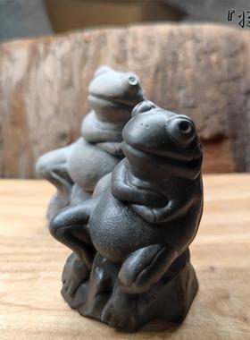 将作手造 水泥摆件微水泥鱼缸造景坐井观天蛙丑萌青蛙创意搞怪