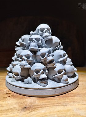 将作手造水泥摆件骷髅头木乃伊鱼缸造景诡异风