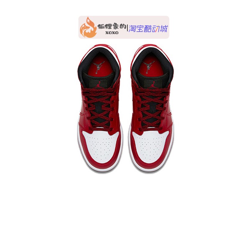 清仓Air Jordan 1 mid 乔1aj1中帮 白红 小芝加哥 gs 554725-605 - 图0