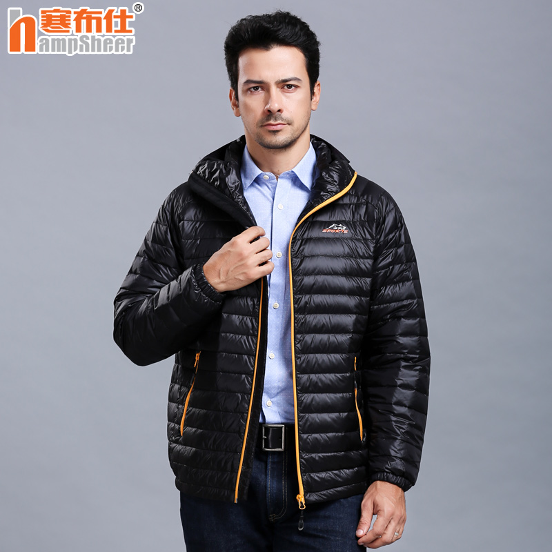 寒布仕轻薄羽绒服男时尚休闲运动秋冬外套大码白鹅绒羽绒服1558 - 图0