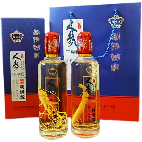 利满源52度人参酒虫草酒500m*2瓶礼品盒装东北长白山特产馈赠送礼 - 图3