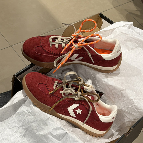 正品CONVERSE匡威 RunStarTtainer 深红色男女复古德训鞋 A16584C - 图0