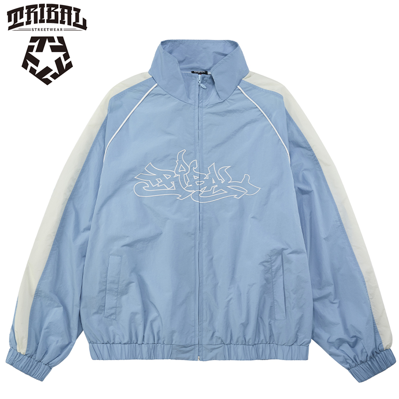 TRIBAL美式嘻哈街头涂鸦刺绣立领街舞风复古街头潮牌机能风夹克男 - 图2