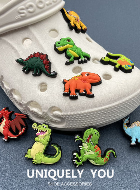 2026新款适配Crocs鞋花 恐龙世界卡通DIY鞋上配饰鞋扣配件霸王龙