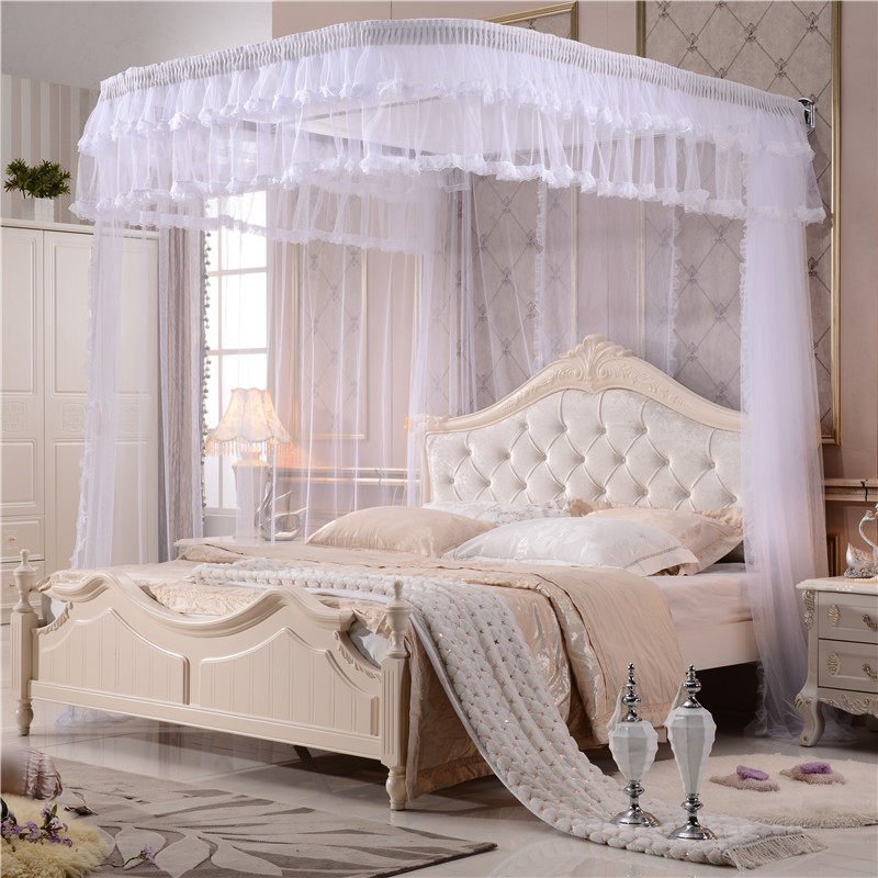 华顺铝合金挂墙支架拉幕U型导轨 拉绳装墙式尾开公主落地双人蚊帐,淘宝优惠券,粉丝福利购,淘宝优惠卷