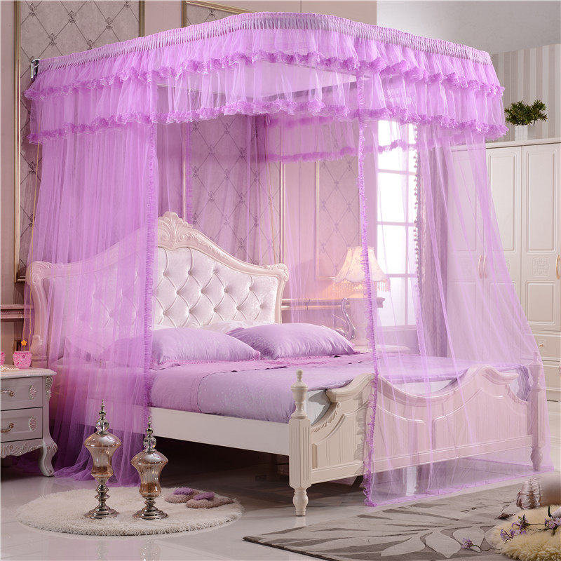 华顺铝合金挂墙支架拉幕U型导轨 拉绳装墙式尾开公主落地双人蚊帐,淘宝优惠券,粉丝福利购,淘宝优惠卷