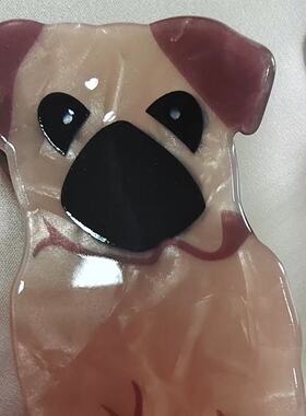 巴哥周边发夹哈巴狗pug小众品牌刘海发卡鸭嘴夹鲨鱼抓夹萌宠发饰