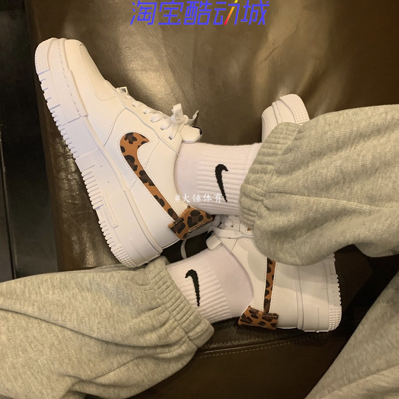 Nike Air Force 1 AF1空军一号耐克白豹纹女增高运动板鞋 CV8481-图0