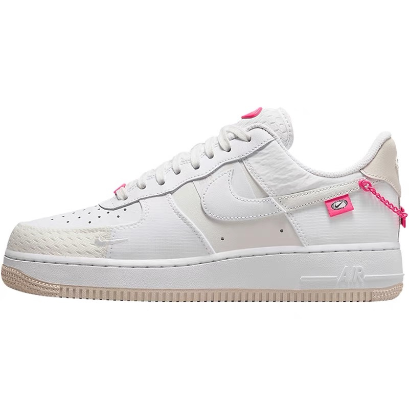 Nike耐克Air Force 1粉白街舞AF1空军一号女低帮板鞋DX6061-111-图3