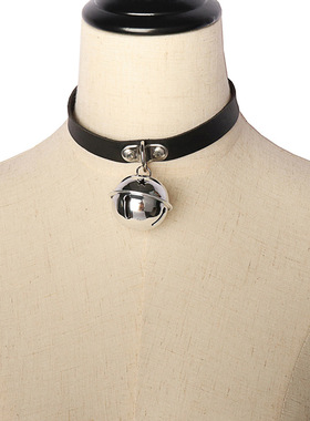 男士项圈颈圈黑色铃铛圆环