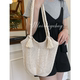 Knitted mesh hollow cotton rope fake beach tote bag