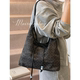 Korean denim preppy large capacity tote bag