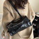 High-end oil leather retro commuter portable Boston bag