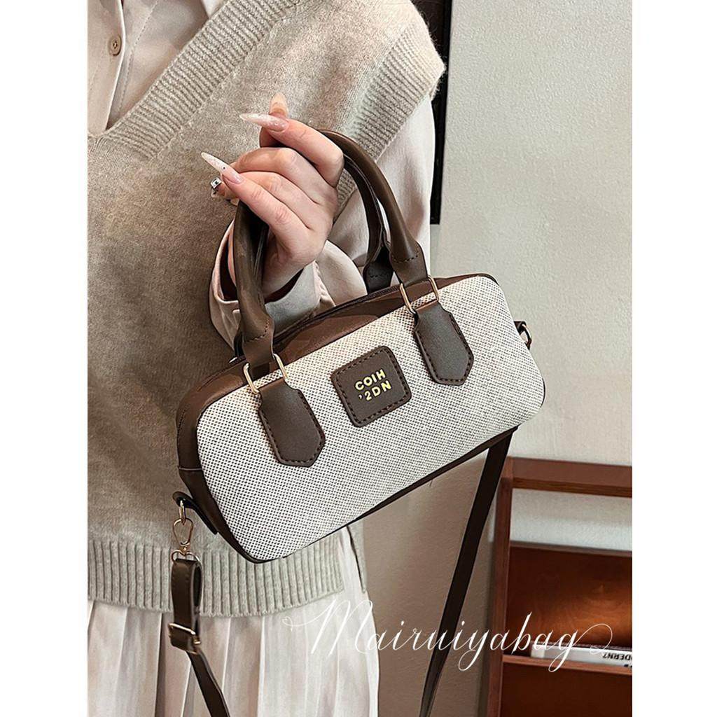 高级感小众设计保龄球包包女2025新款潮百搭撞色枕头包单肩斜挎包,淘宝优惠券,粉丝福利购,淘宝优惠卷