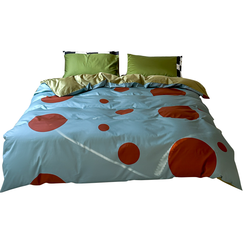 Minimal着迷｜设计师款北欧风简约撞色50支贡缎全棉床上四件套 - 图3